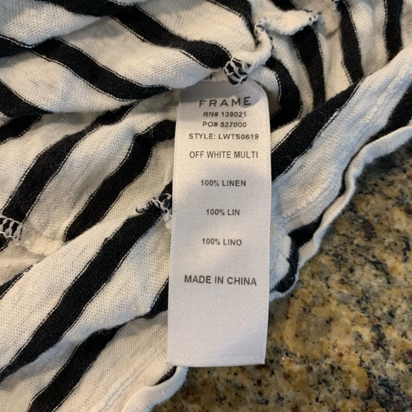 Frame Style LWTS0619 Long Sleeve Striped Shirt with ruffle detailing Size XL - Picture 6 of 9